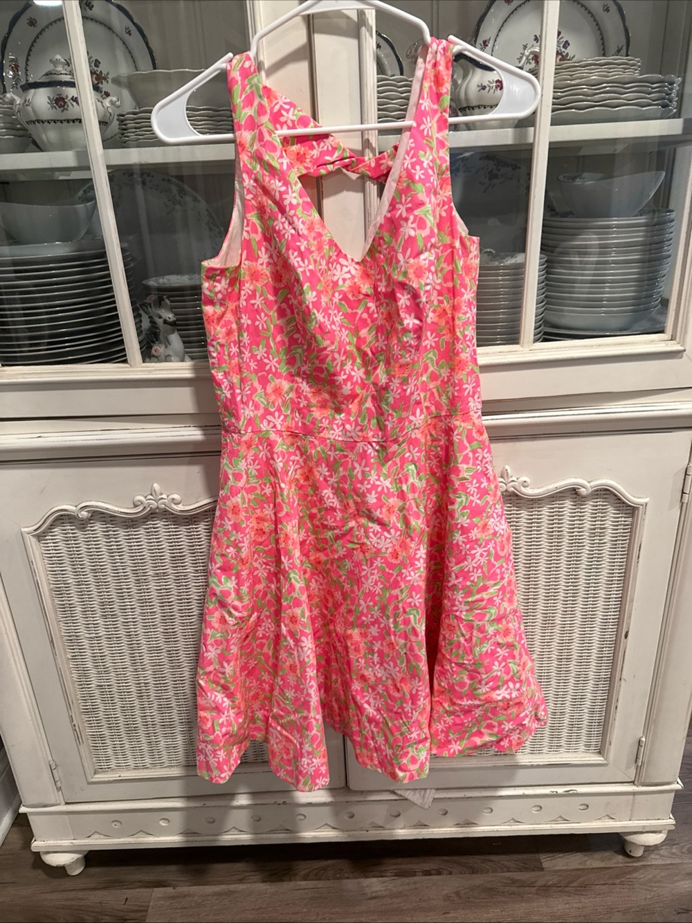 Lilly Pulitzer Freja Dress “Everything Nice” Print Fiesta Pink Size 8